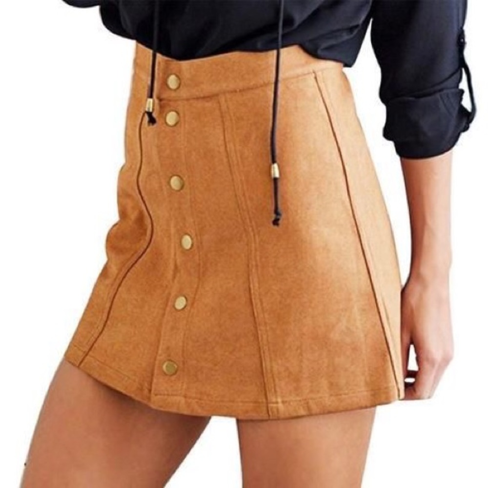 ❗️LAST❗️Faux suede A-line skirt - Picture 2 of 5